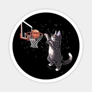 Cat Dunking Basketball Gifts Men Women Kids Funny Cat Magnet